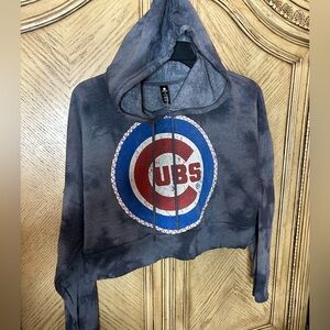 Chicago Cubs Womens Tie-Dye Rush Cropped Sweater size L